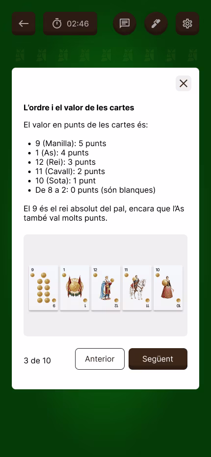 L'ordre i el valor de les cartes